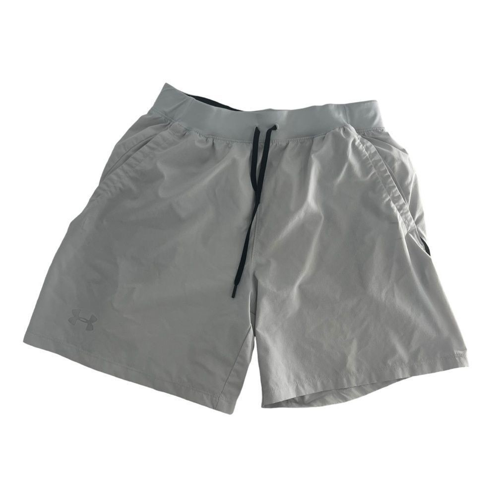Under Armour Shorts Mens 30 Light Grey Speed Pocket Stretch Active 6" Inseam Gym